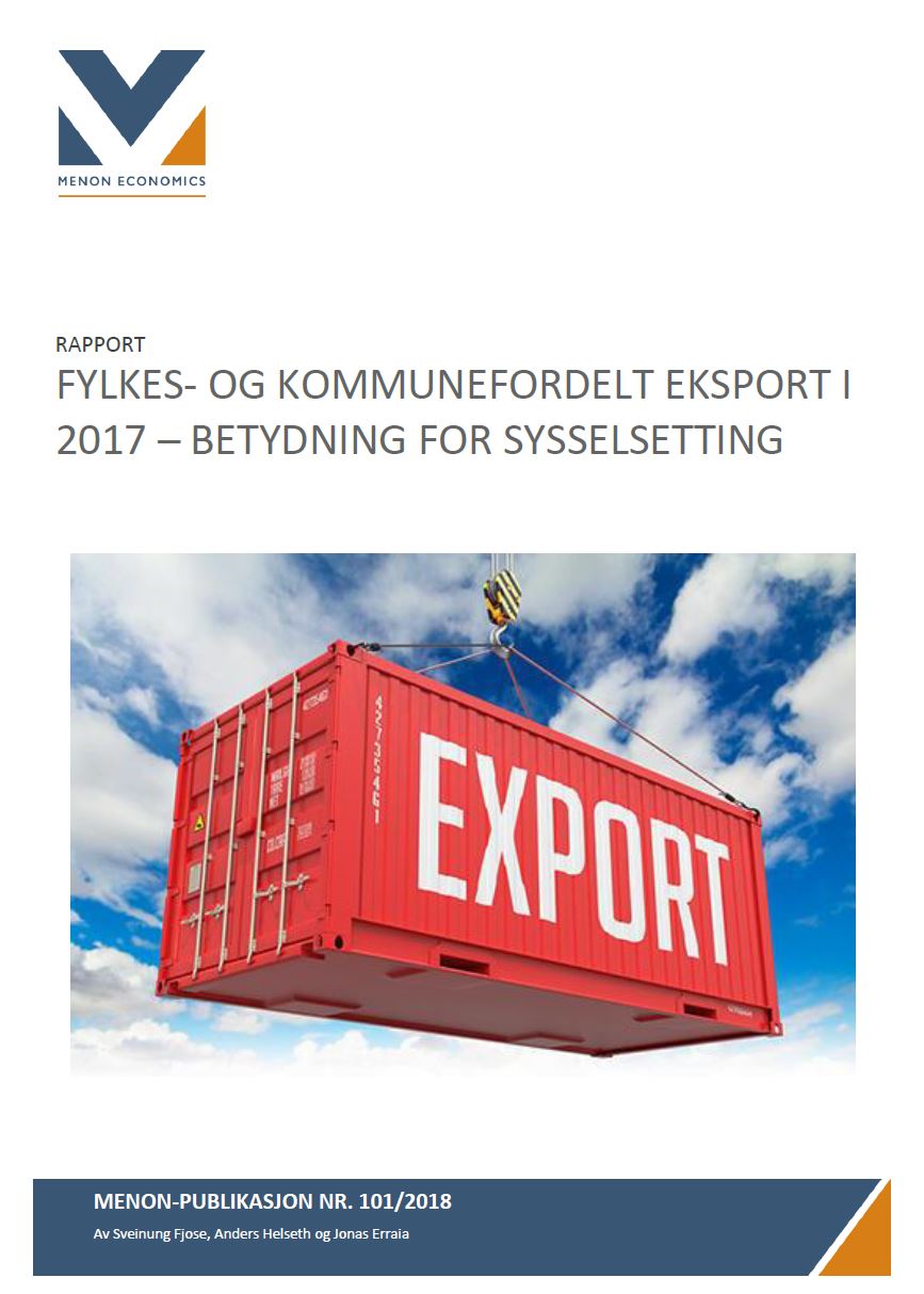 Fylkes- og kommunefordelt eksport i 2017 – betydning for sysselsetning
