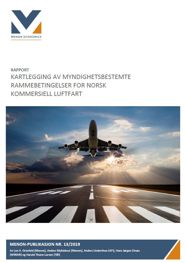 Kartlegging av myndighetsbestemte rammebetingelser for norsk kommersiell luftfart