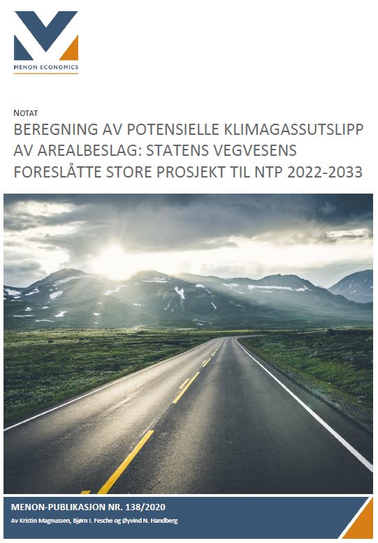 Potensielle klimagassutslipp fra arealbeslag av Statens vegvesens foreslåtte store prosjekter i NTP 2022-2033