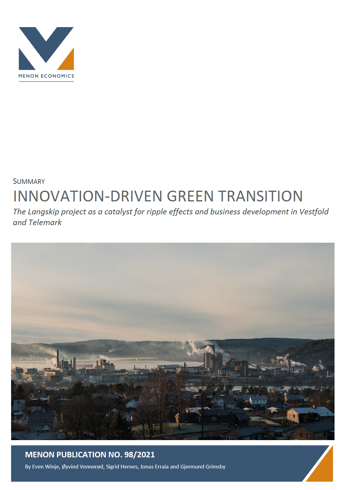 Innovation-driven green transition – The langskip project as a catalyst for ripple effects and business development in Vestfold and Telemark