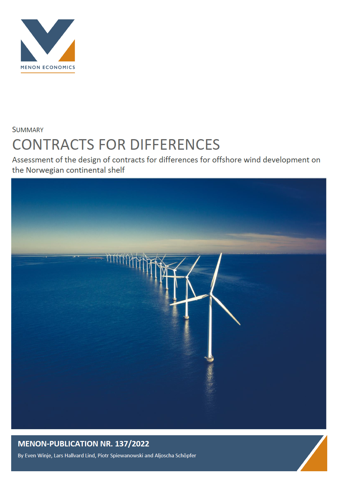 Contract for difference – assessment of the design for offshore wind development in Norway