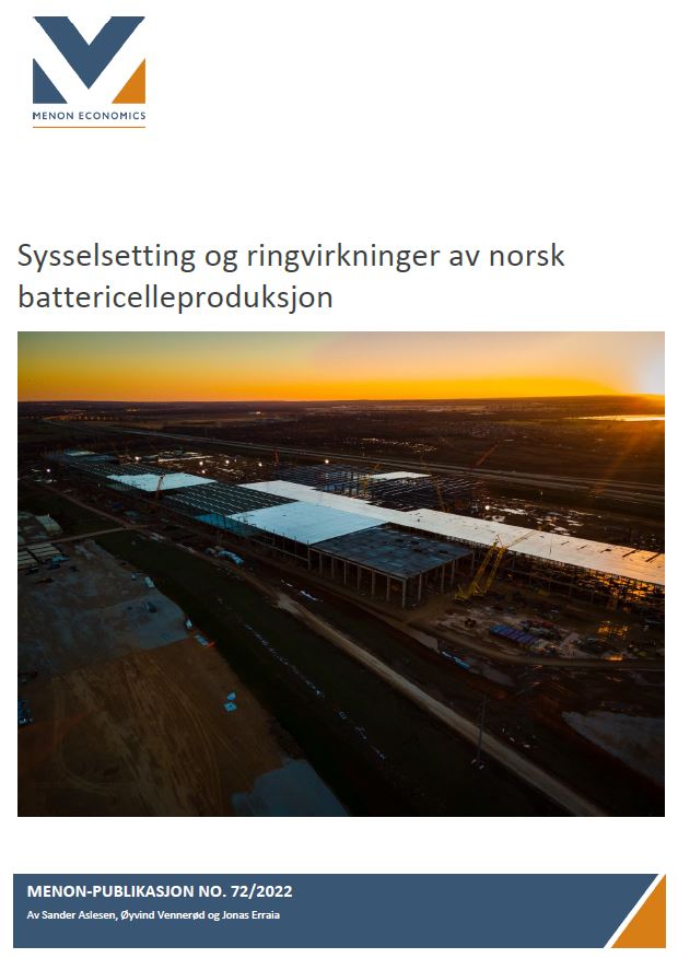 Sysselsetting og ringvirkninger av norsk battericelleproduksjon