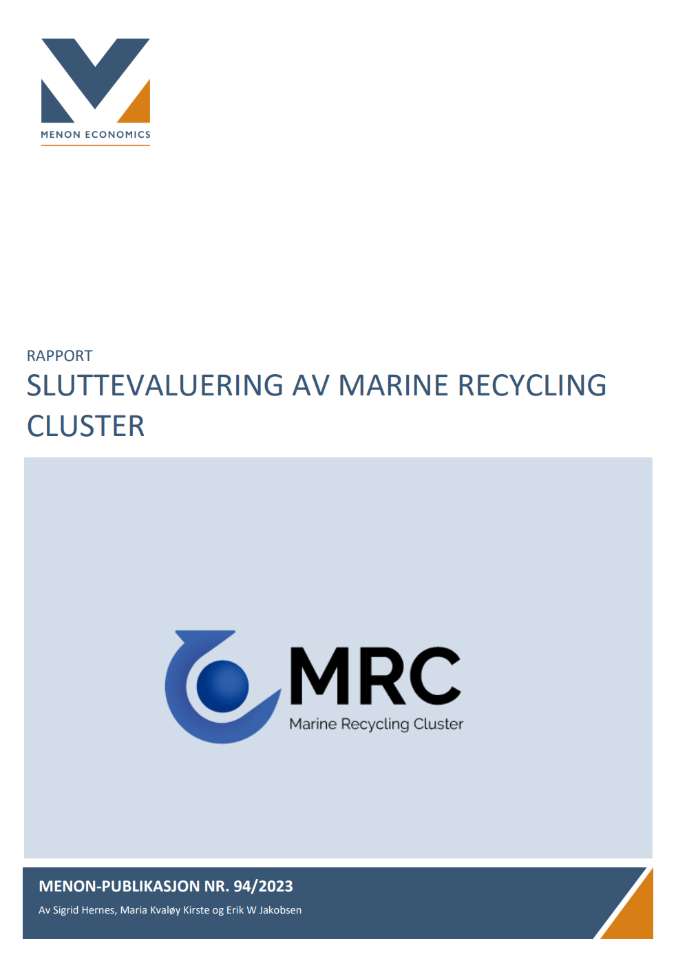 Sluttevaluering av Marine Recycling Cluster