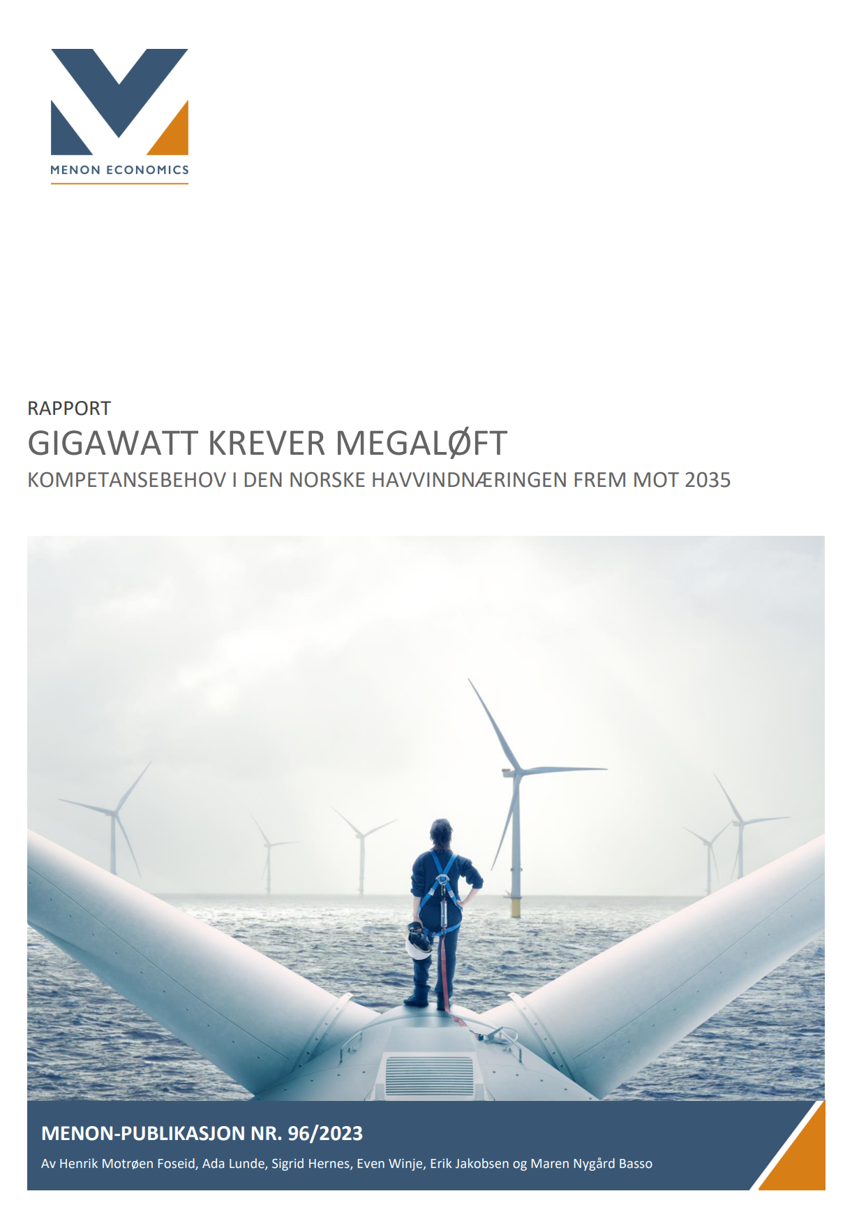 Gigawatt krever megaløft: Kompetansebehov i den norske havvindnæringen frem mot 2035