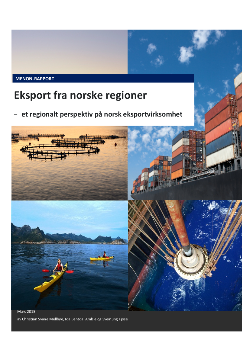 Eksport fra norske regioner – et regionalt perspektiv på norsk eksportvirksomhet